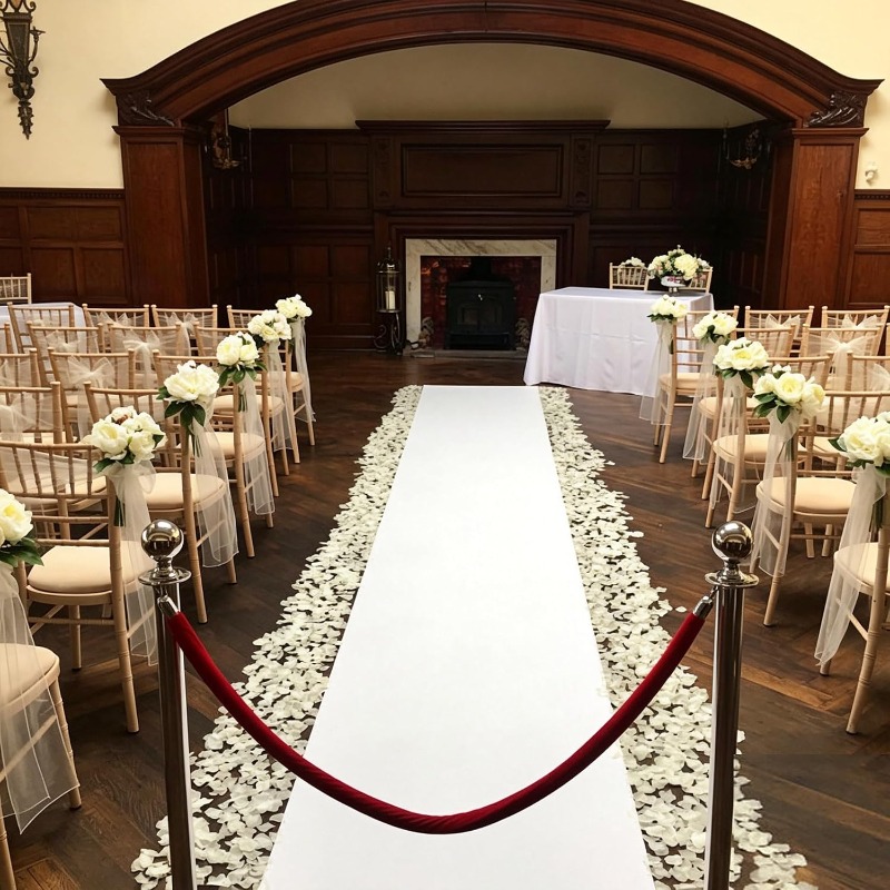 Aisle Runner White - Weißer Gangläufer-Teppich, Geeignet für Innen- oder