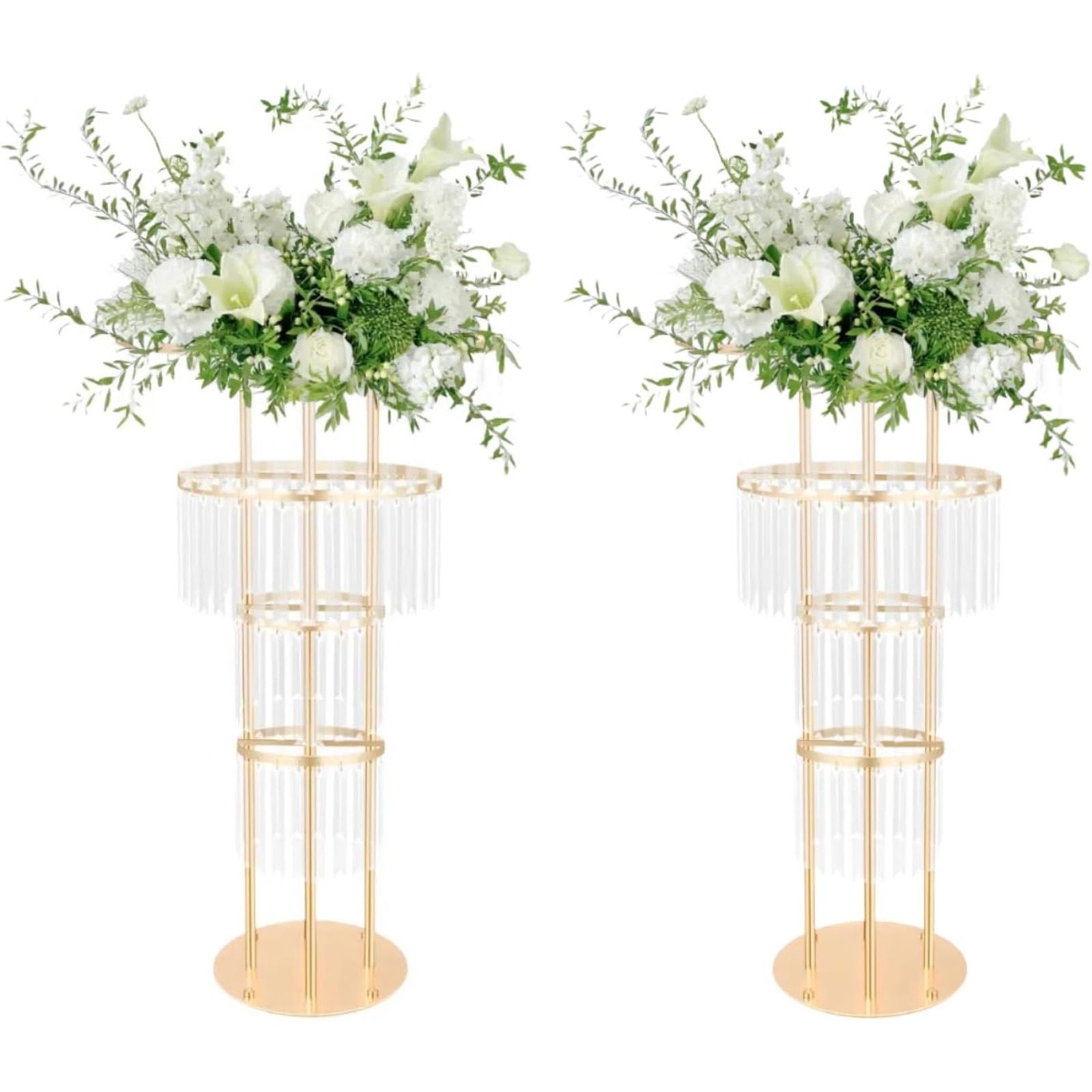 Flower Girl Basket - 2er-Set 4-stufige Hochzeits-Tischvase, 72 cm goldene