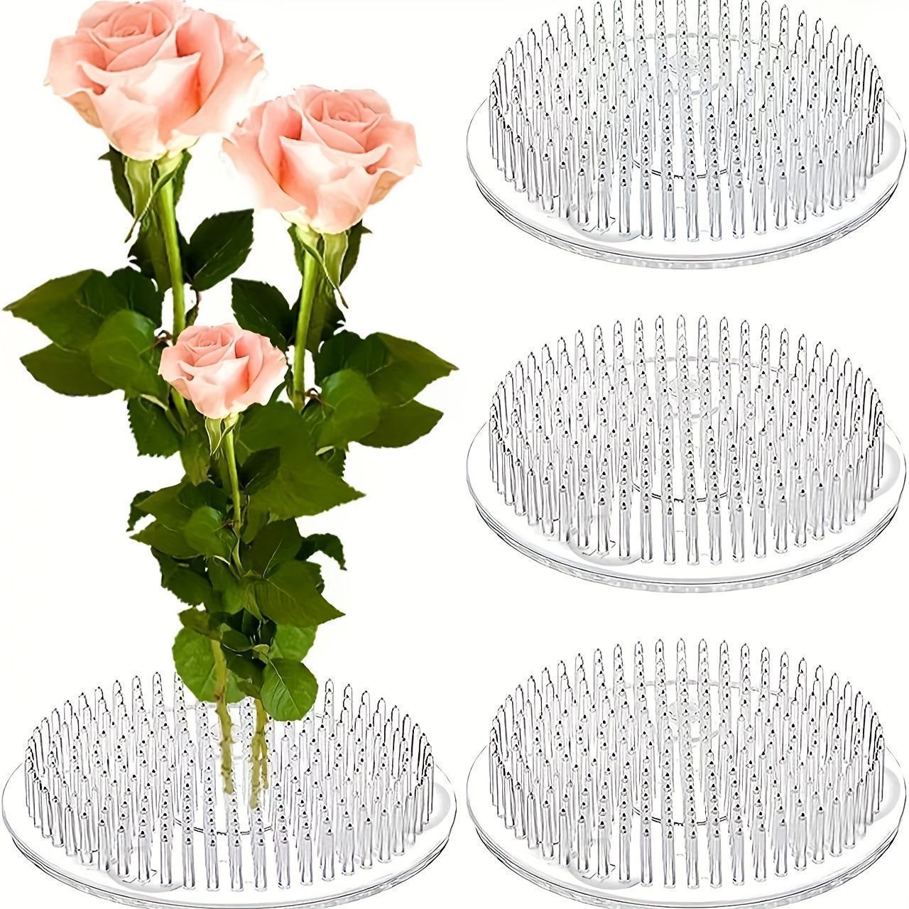 Flower Girl Basket - Runder Ikebana-Stielhalter mit Saugnapf, Transparente Blumenarrangement-Basis,