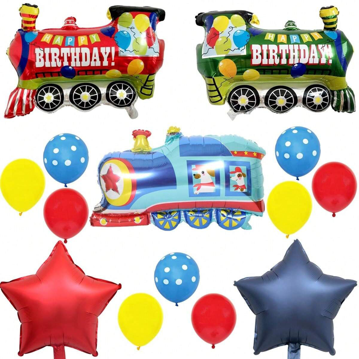 Wedding Day Supply Kit - 14-teiliges Zug-Ballon-Set für Geburtstagsdekoration, riesiger bunter