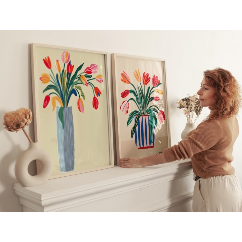 2 Stück Tulpenblumen-Leinwand- – Flower Girl Basket Bewertung und Preis
