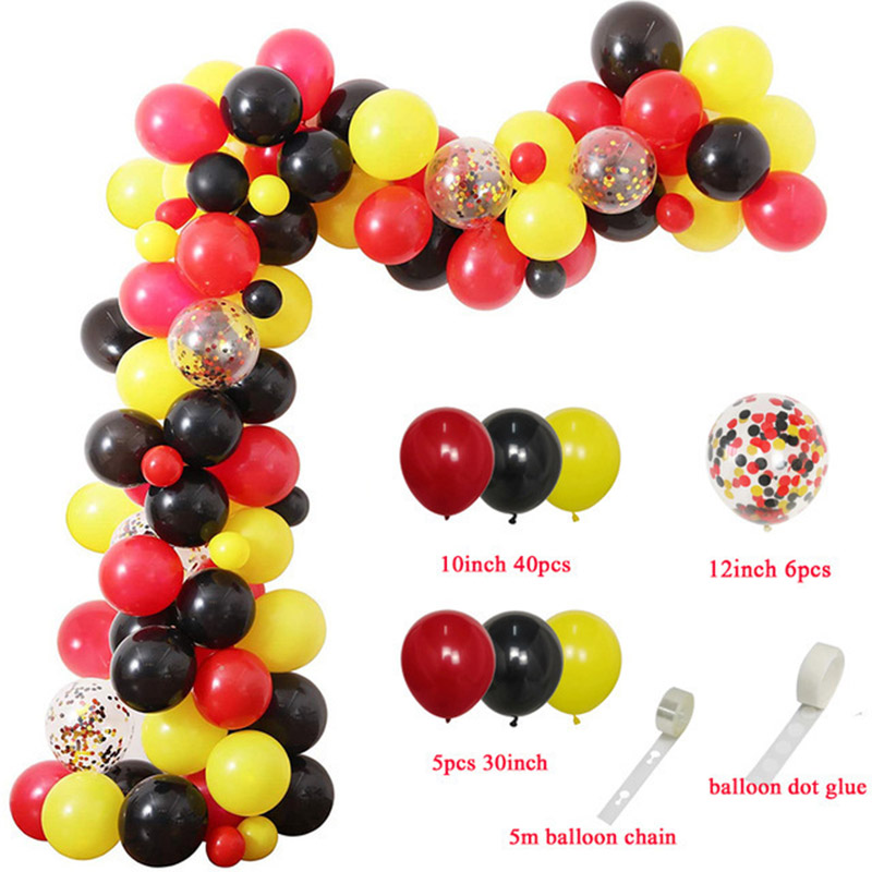 Rot Schwarz Gelb Ballon Girlan – Wedding Day Supply Kit Bewertung und Preis